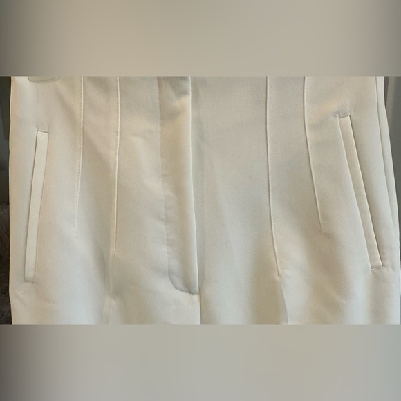ZARA High Waist Pleated Trouser Pants off white size Medium - Picture 5 of 8